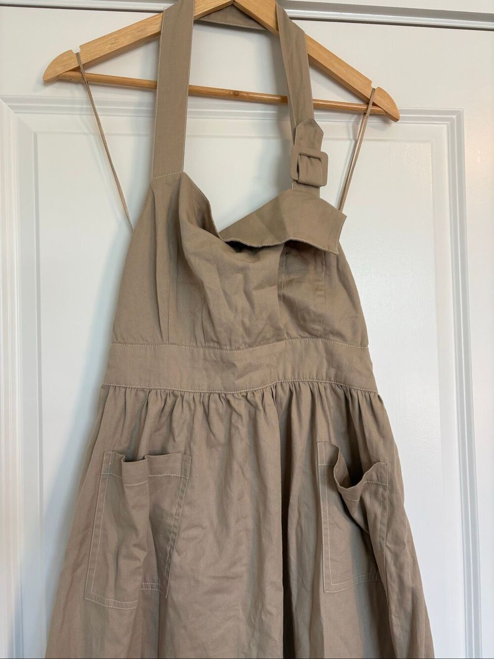 NWOT Anthropologie Porridge Halter Utility Midi Dress In Neutral Size Small - Picture 6 of 11